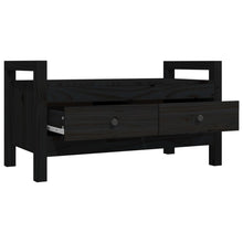 Load image into Gallery viewer, Panca 2 Cassetti Nero 80x40x43 cm in Legno Massello di Pino