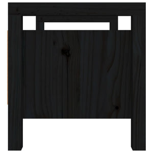 Panca 2 Cassetti Nero 80x40x43 cm in Legno Massello di Pino