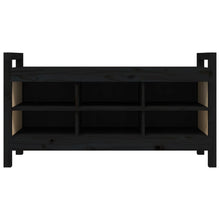 Load image into Gallery viewer, Panca da Ingresso Nero 110x40x60 cm in Legno Massello di Pino
