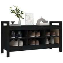 Load image into Gallery viewer, Panca da Ingresso Nero 110x40x60 cm in Legno Massello di Pino