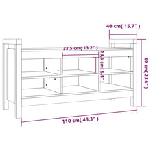 Load image into Gallery viewer, Panca da Ingresso Nero 110x40x60 cm in Legno Massello di Pino