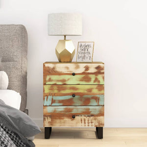 Mobiletto Industrial 3 Cassetti 50x33x62cm in Legno Massello Recupero