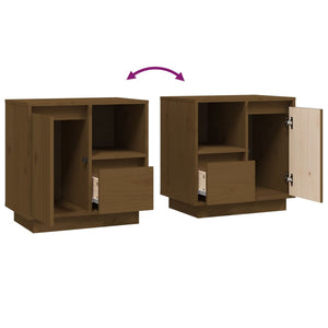 Comodini 2 pz ambra 50x34x50 cm in Legno Massello di Pino