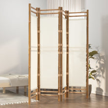 Load image into Gallery viewer, Separè 4 Pannelli  160 x 180 cm Bambù e Tela
