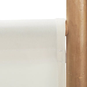 Separè 6 Pannelli 240 x 180 cm Bambù e Tela