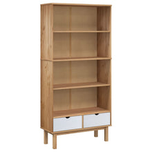 Indlæs billede til gallerivisning Libreria con 2 Cassetti Marrone e Bianco in Legno di Pino