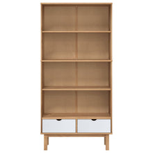 Indlæs billede til gallerivisning Libreria con 2 Cassetti Marrone e Bianco in Legno di Pino