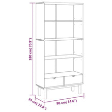 Indlæs billede til gallerivisning Libreria con 2 Cassetti Marrone e Bianco in Legno di Pino