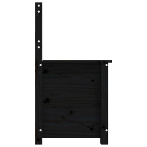 Cassapanca con Schienale Nera 80x41x77 cm in Legno Massello di Pino