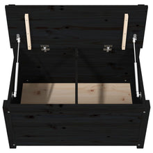 Load image into Gallery viewer, Cassapanca con Schienale Nera 80x41x77 cm in Legno Massello di Pino