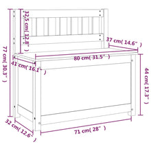 Load image into Gallery viewer, Cassapanca con Schienale Nera 80x41x77 cm in Legno Massello di Pino
