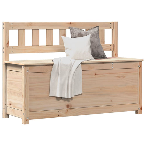 Cassapanca con Schienale 110x41x76,5 cm in Legno Massello di Pino