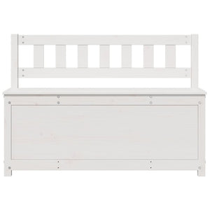 Cassapanca con Schienale Bianca 110x41x76,5 cm in Legno Massello di Pino