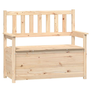 Cassapanca con Schienale 112,5x51,5x96,5 cm in Legno Massello di Pino