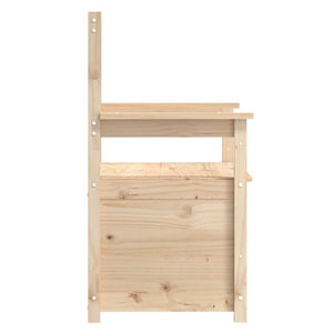 Cassapanca con Schienale 112,5x51,5x96,5 cm in Legno Massello di Pino