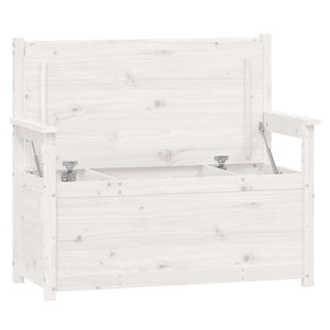 Cassapanca con Schienale Bianca 112,5x51,5x96,5 cm in Legno Massello di Pino