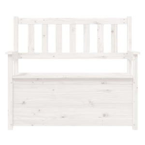Cassapanca con Schienale Bianca 112,5x51,5x96,5 cm in Legno Massello di Pino