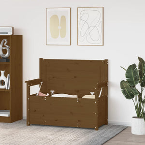 Panca Marrone Ambra 112,5x51,5x96,5cm in Legno Massello di Pino