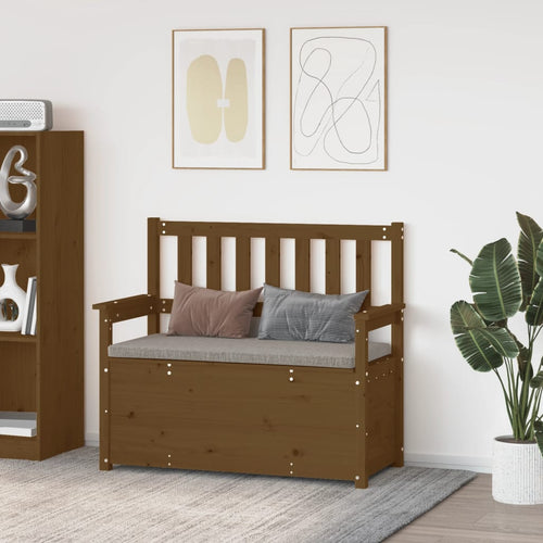 Panca Marrone Ambra 112,5x51,5x96,5cm in Legno Massello di Pino