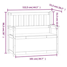 Load image into Gallery viewer, Cassapanca con Schienale Nera 112,5x51,5x96,5 cm in Legno Massello di Pino