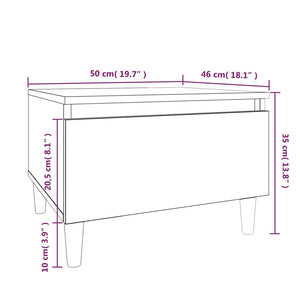 Tavolino Bianco Lucido 50x46x35 cm in Legno Multistrato