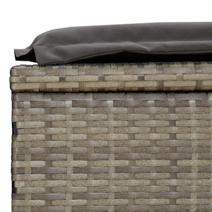 Lettino con Tetto Pieghevole Grigio 213x63x97 cm Polyrattan Grigio