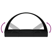 Charger l&#39;image dans la galerie, Lettino con Tetto Rotondo Nero 211x57x140 cm Polyrattan Nero
