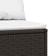 Carica l&#39;immagine nel visualizzatore di Gallery, Divano lineare da Giardino con Cuscini Crema 2pz Polyrattan Marrone