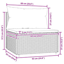 Carica l&#39;immagine nel visualizzatore di Gallery, Poltrona da Giardino con Cuscini Verdi in Polyrattan Marrone