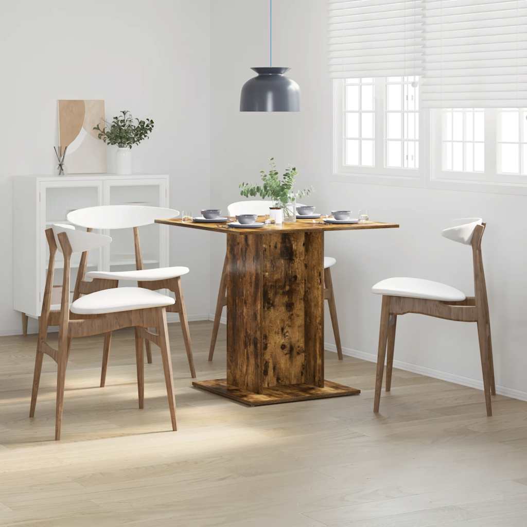 Tavolo da Pranzo Rovere fumo 80x80x75 cm Legno Multistrato