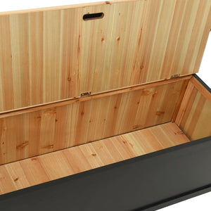 Cassapanca con Schienale Nera 107x45x75,5 cm Legno Massello di Abete