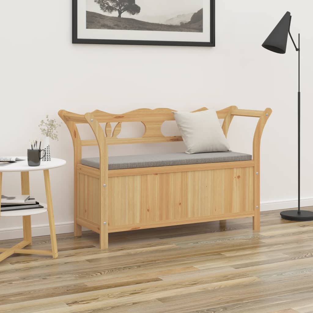 Cassapanca con Schienale 107x45x75,5 cm Legno Massello di Abete