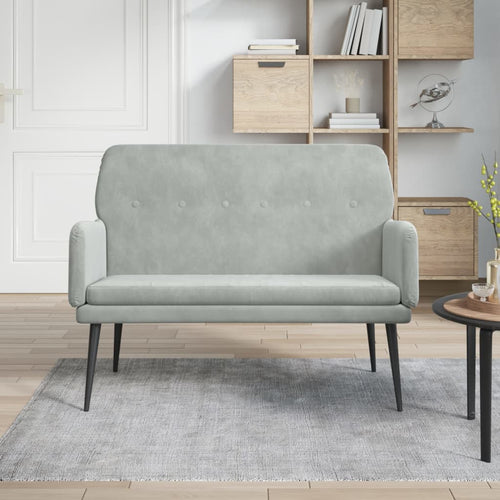 Divanetto Grigio Chiaro 108x79x79 cm in Velluto