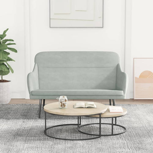 Divanetto Grigio Chiaro 110x76x80 cm in Velluto