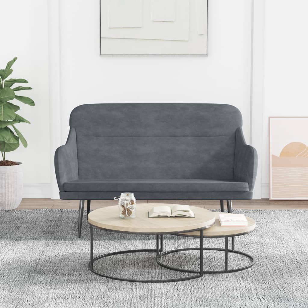 Divanetto Grigio Scuro 110x76x80 cm in Velluto