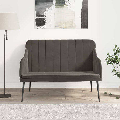 Divanetto Grigio Scuro 110x76x80 cm in Velluto
