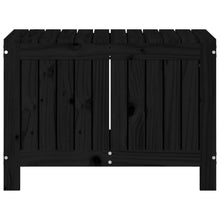 Carica l&#39;immagine nel visualizzatore di Gallery, Baule da Giardino Nero 76x42,5x54 cm in Massello di Pino