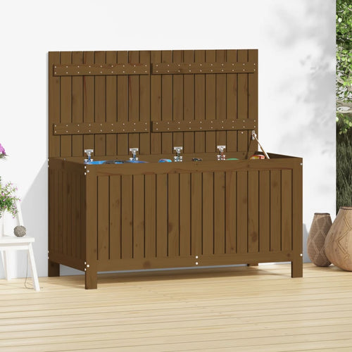 Contenitore da Giardino Ambra 121x55x64 cm Legno Massello Pino