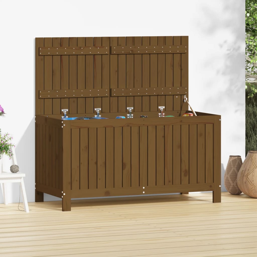 Contenitore da Giardino Ambra 121x55x64 cm Legno Massello Pino