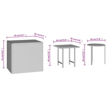 Load image into Gallery viewer, Tavolini 3 pz Marroni in Polyrattan per esterni