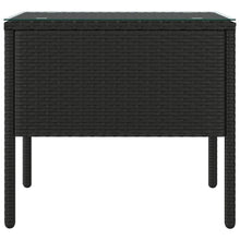 Carica l&#39;immagine nel visualizzatore di Gallery, Tavolino Nero 53x37x48 cm Polyrattan e Vetro Temperato per esterni