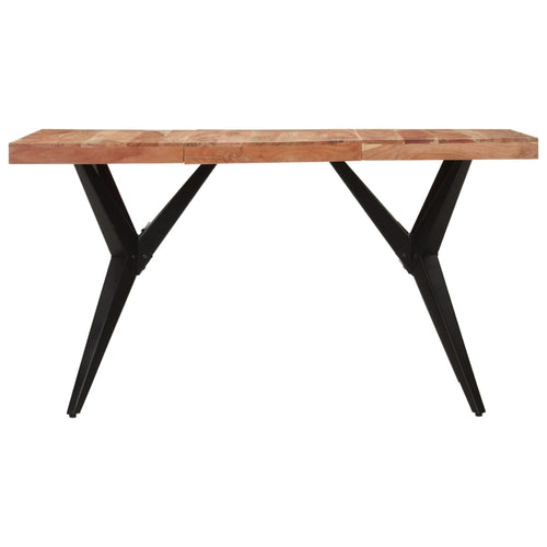 Tavolo da Pranzo Nero 140x70x76 cm in Legno Massello di Acacia