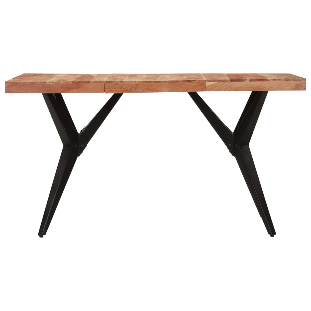 Tavolo da Pranzo Nero 140x70x76 cm in Legno Massello di Acacia