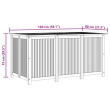 Load image into Gallery viewer, Cassapanca da esterni 150x80x75cm in Legno Massello di Acacia
