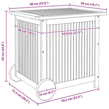 Carica l&#39;immagine nel visualizzatore di Gallery, Contenitore Giardino con Ruote 60x50x58cm Legno Massello Acacia