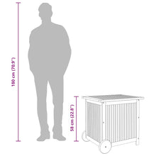Carica l&#39;immagine nel visualizzatore di Gallery, Contenitore Giardino con Ruote 60x50x58cm Legno Massello Acacia