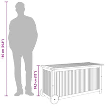Carica l&#39;immagine nel visualizzatore di Gallery, Baule da Giardino con Ruote 113x50x58 in Massello di Acacia Marrone