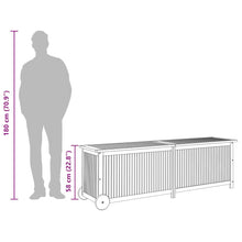 Carica l&#39;immagine nel visualizzatore di Gallery, Baule da Giardino con Ruote 150x50x58cm in Massello di Acacia Marrone
