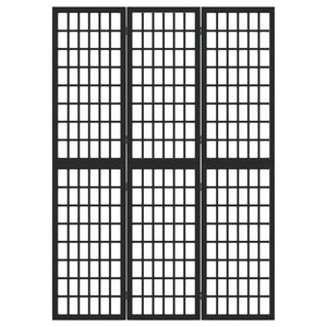 Separè 3 Pannelli Stile Giapponese 120x170cm Nero
