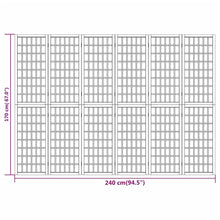 Carica l&#39;immagine nel visualizzatore di Gallery, Separè  6 Pannelli Stile Giapponese 240x170cm Nero